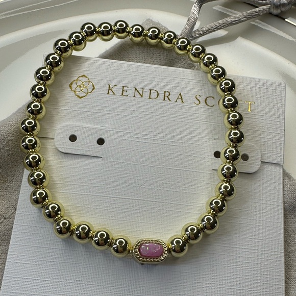 kendra scott mini elaina gold carnation kyocera opal stretch bracelet - Picture 9 of 9